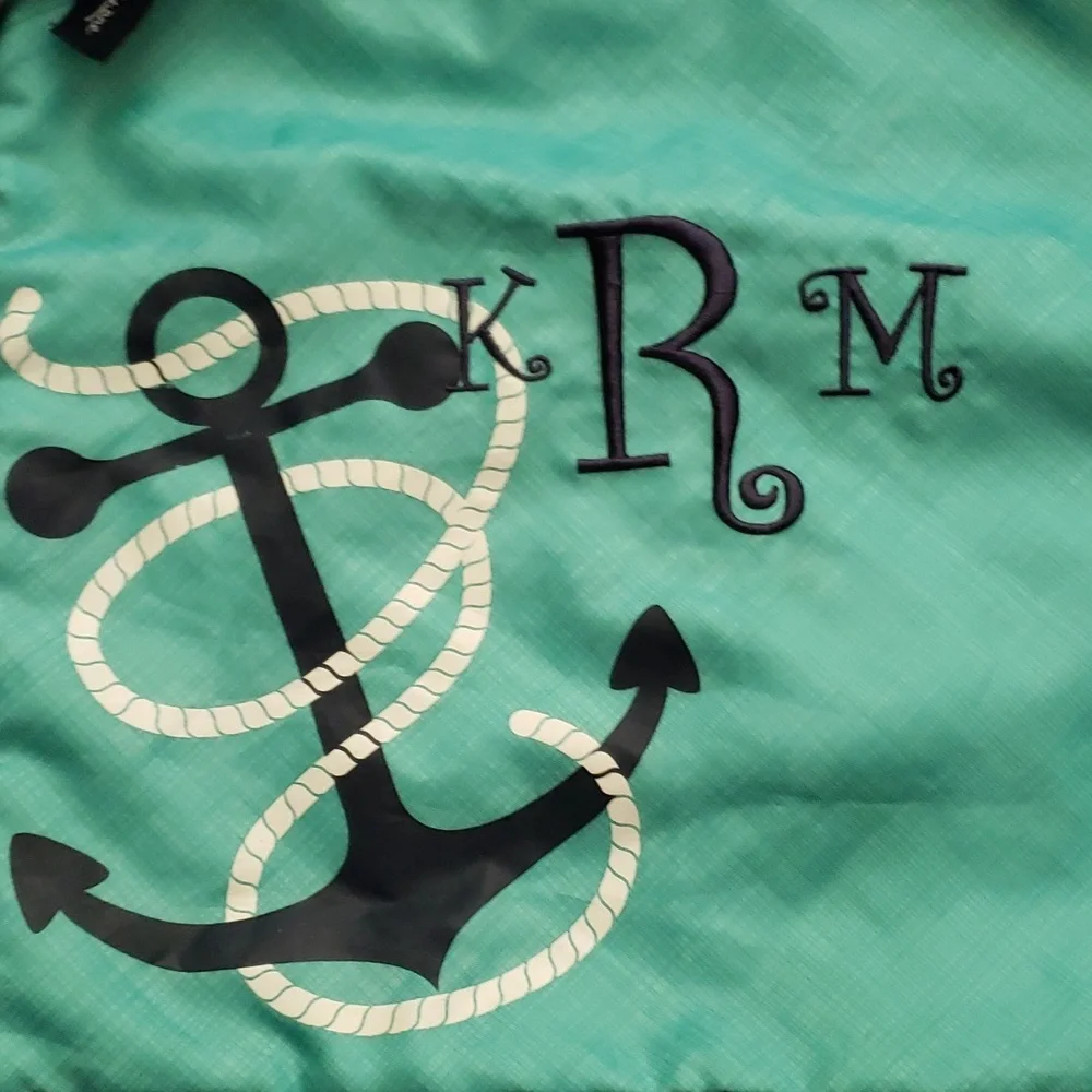 🏖Thirtyone cinch sac backpack navy anchor personalized embroidered monogram KRM
